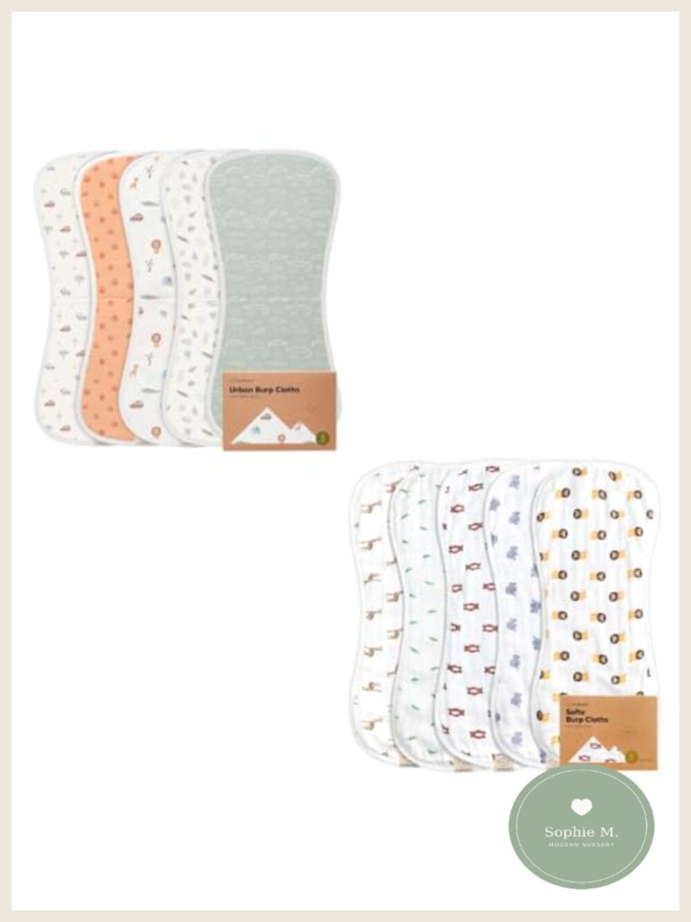 5-Pack Cotton Burp Cloths Baby Boys Girls Ultra Absorbent Newborn Essentials
